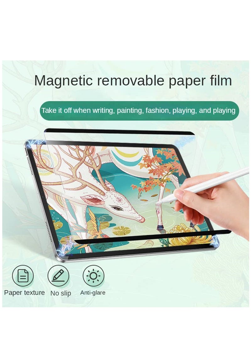 Detachable Magnetic Like Paper Screen Protector for iPad Pro 12.9 Generation (2018/2020/2019) Pencil Feel Washable Removable Reusable Paper Film Screen Protector - Image 4
