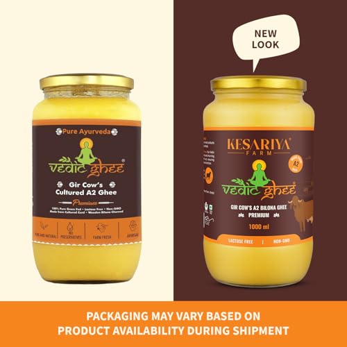 Vedic Ghee Premium A2 Gir Cow Cultured Desi Ghee from Kesariya Farm | Vedic Bilona Two Way Churned | Indian Gir Cow Ghee, Pure A2 Ghee, Natural & Healthy, Non-GMO | Lab Certified (1L) - Image 2
