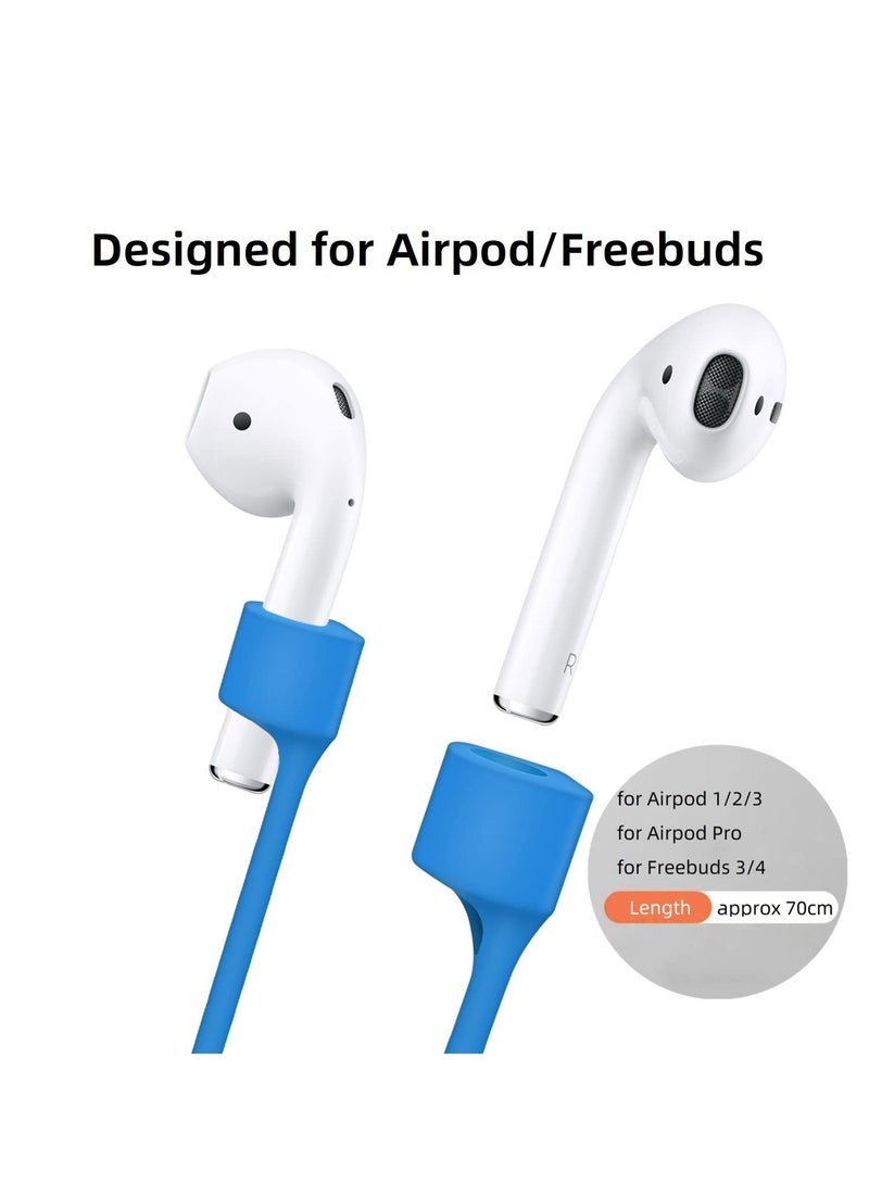 Anti-Lost Soft Silicone Headset Hanging Neck Rope For AirPods 1/2/3 Gen Pro Cable Lanyard Anti-Lost Straps (Blue) - Image 2