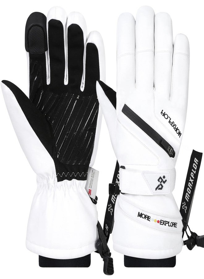 MORXPLOR Winter Ski Snow Gloves Men Women,Windproof Touchscreen Snowboard 3M Thinsulate Insulated Warm Winter Snowmobile Gloves - Image 1