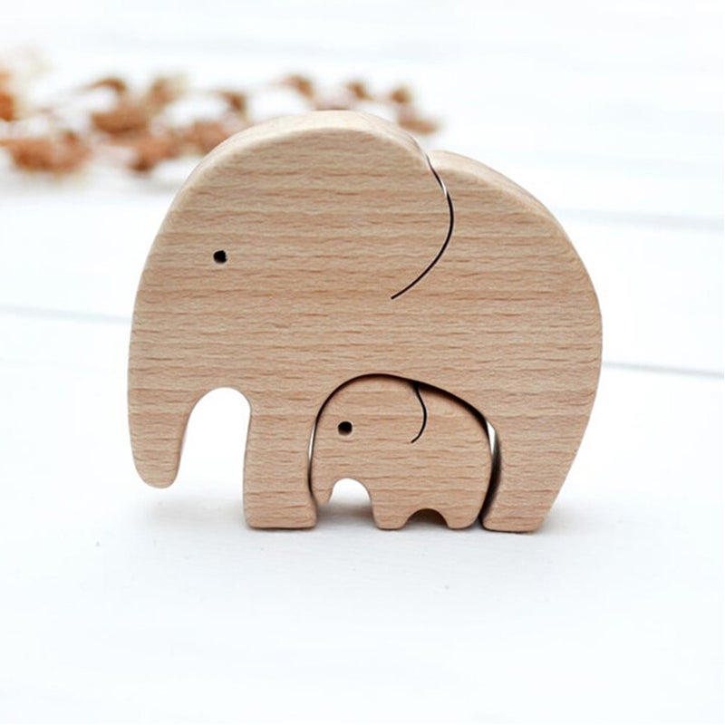 2PCS Wooden Elephant Set Elephant Mother Elephant Child Desktop Ornament Best Mom in the World Mother's Day Gifts - Image 5