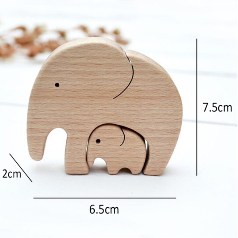 2PCS Wooden Elephant Set Elephant Mother Elephant Child Desktop Ornament Best Mom in the World Mother's Day Gifts - Image 2