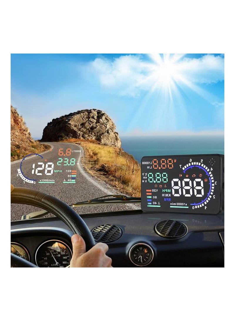 Y&D HUD Display for Cars OBD2, A8 Head-up 5.5 inches, Plug & Play Digital Speedometer MPH RPM, Overspeed Warning, Universal OBDII, EUOBD Auto Speed Heads Up Windshield  - Image 5