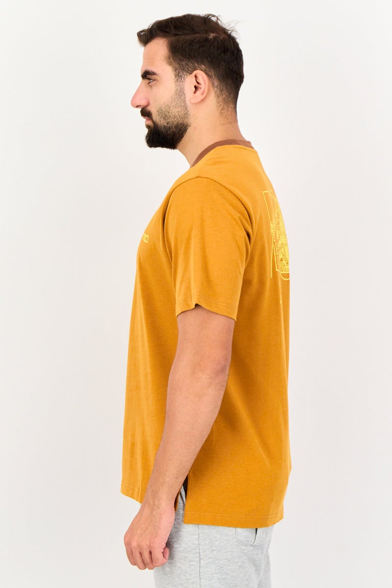 Reebok Men Sportswear Fit Short Sleeve Outdoor T-Shirt, Mustard - Image 2