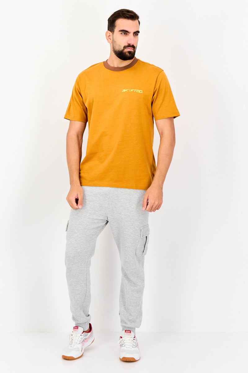 Reebok Men Sportswear Fit Short Sleeve Outdoor T-Shirt, Mustard - Image 4