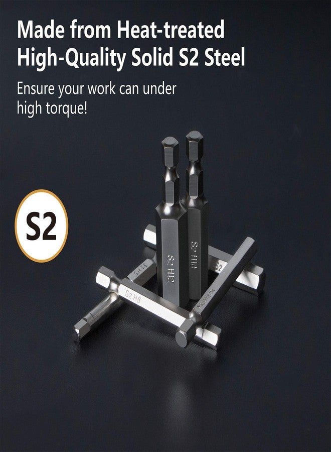MulWark Hex Head Allen Wrench Drill Bit Set 20PC (10pc Metric & 10pc SAE), 2.3" Long 1/4" Diameter Quick Release Shank Magnetic Screwdriver Bit Set for Assembling Furniture - Image 5