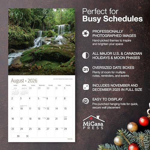 MICASA PRESS Wild & Beautiful Waterfalls 2026 Wall Calendar 12 Month | 12" x 24" Open | Thick & Sturdy Paper | Giftable | Scenic Nature Calendar 2026 - Image 5