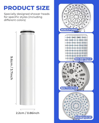 VeoryFly 4 Pack Replacement Filter Compatible with Cobbe Handheld Shower Head, Filter Cartridge for Water Softening, Removes Chlorine, Fluoride and Heavy metals to Improve Skin & Hair - Image 3