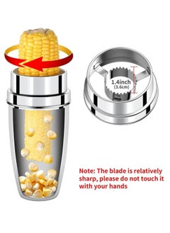 Generic Corn Peeler 304 Stainless Steel Corn Cob Peeler with Cup Convenient Corn Stripper Tool Quickly Peeling Corn Kernels Cutter For Kitchen Thresher Corn Cutter from the Cob  - Image 3