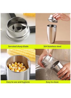 Generic Corn Peeler 304 Stainless Steel Corn Cob Peeler with Cup Convenient Corn Stripper Tool Quickly Peeling Corn Kernels Cutter For Kitchen Thresher Corn Cutter from the Cob  - Image 5