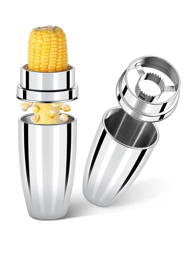 Generic Corn Peeler 304 Stainless Steel Corn Cob Peeler with Cup Convenient Corn Stripper Tool Quickly Peeling Corn Kernels Cutter For Kitchen Thresher Corn Cutter from the Cob  - Image 1