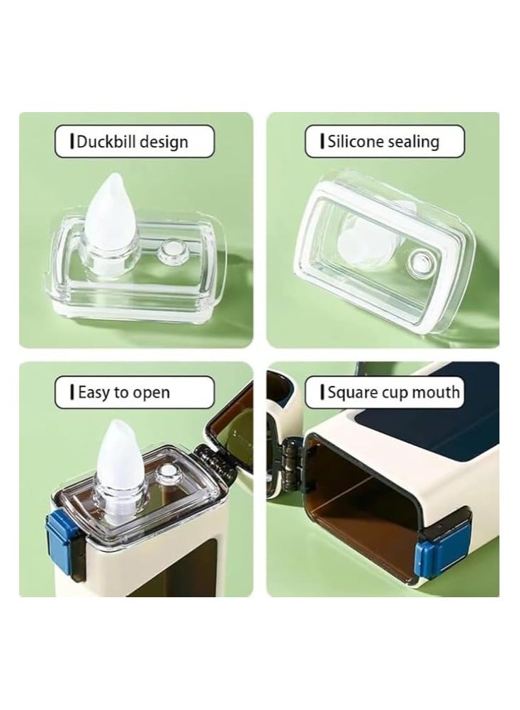 MINIATURE MART | 350ML Portable Water Bottle – BPA-Free, Leakproof, One-Button Lid, Square Mouth, High-Value Straw Cup  - Image 3