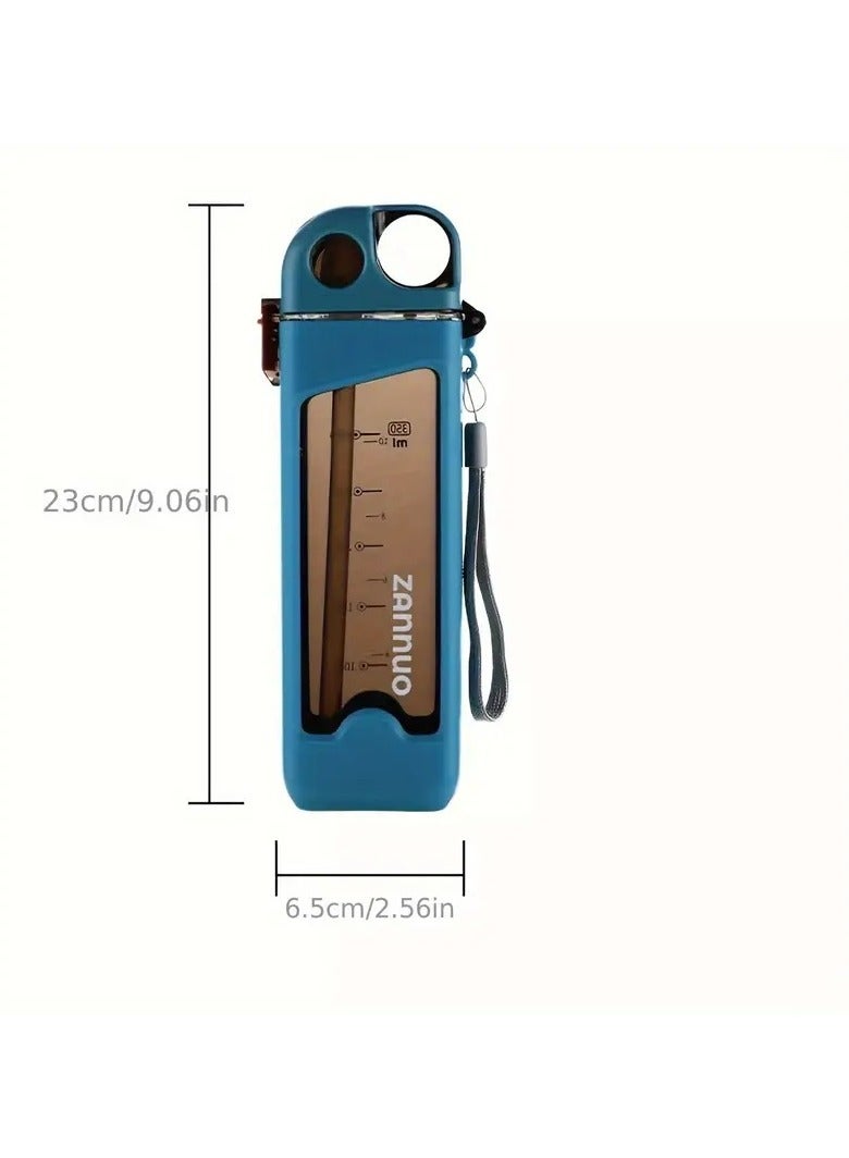 MINIATURE MART | 350ML Portable Water Bottle – BPA-Free, Leakproof, One-Button Lid, Square Mouth, High-Value Straw Cup  - Image 2