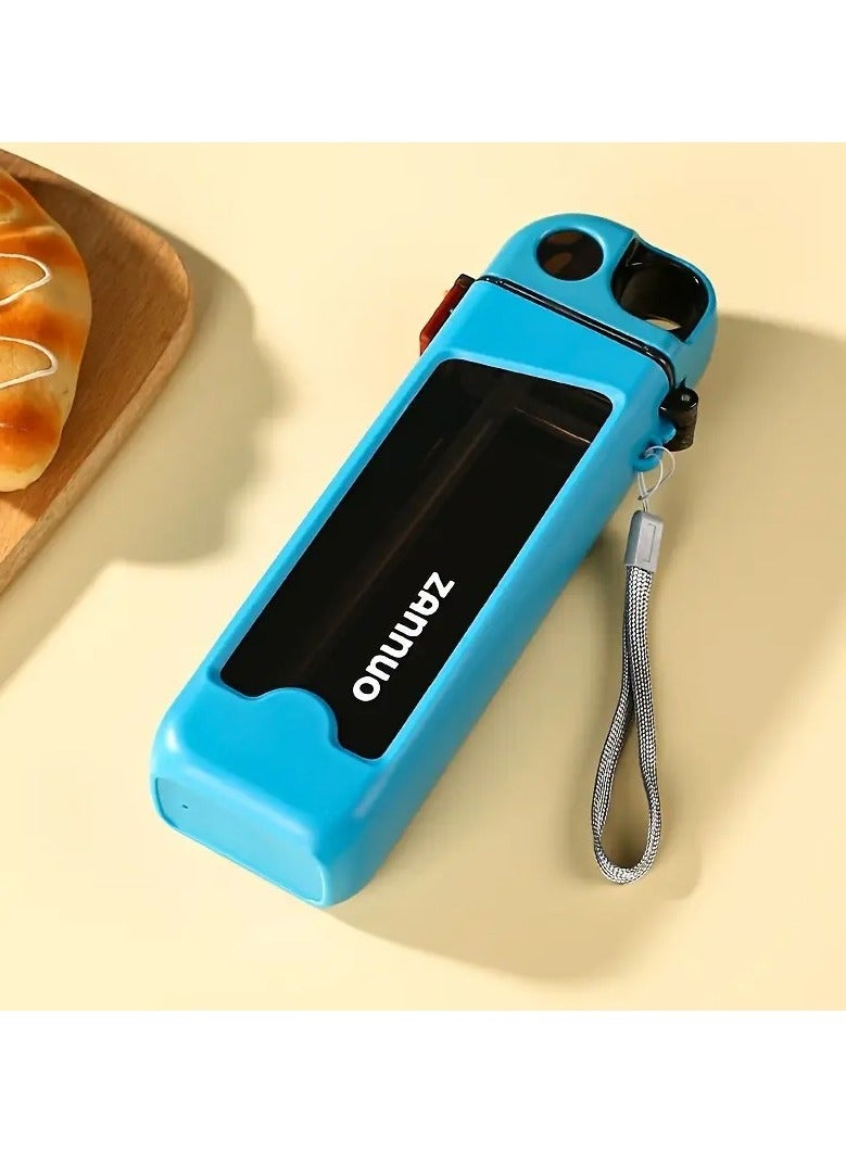MINIATURE MART | 350ML Portable Water Bottle – BPA-Free, Leakproof, One-Button Lid, Square Mouth, High-Value Straw Cup  - Image 1