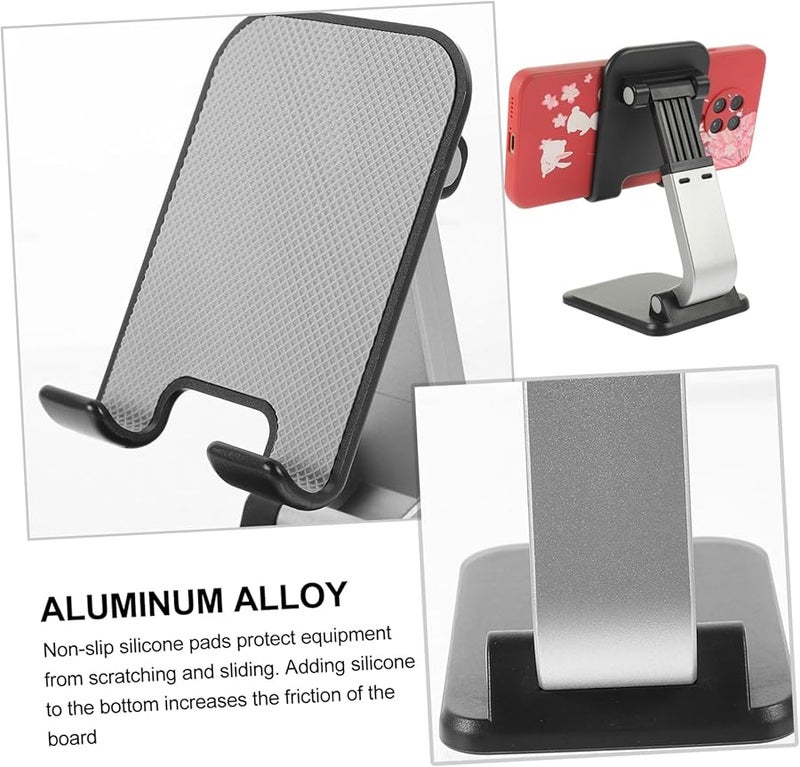 Adjustable Phone Stand Holder for Desk Office Travel Stable Watching Movies Charging Black - Image 3
