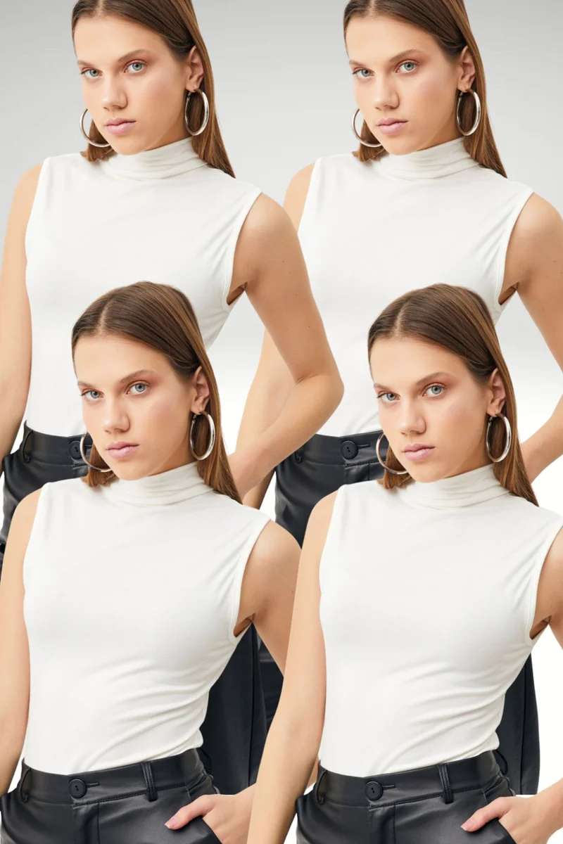 Bipantolon BIPANTOLON Women's 4-Pack Half Turtleneck Bodysuits