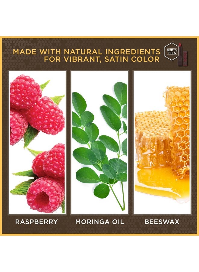 بيرتس بيز أحمر شفاه مرطب طبيعي 100% من Burt's Bees، لون قرمزي منقوع، أنبوب واحد - Image 3