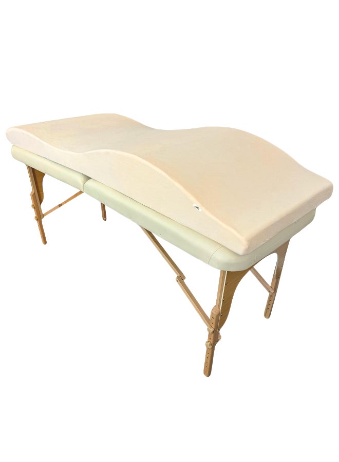 XOLLOZ Lash Bed Topper Ergonomic Memory Foam Pad with Plush Cover Spa Table Cushion for Eyelash Tech Salon Mattress for Beauty Beds Compatible with Massage and Spa Setups 2870 71178 cm Beige - Image 2