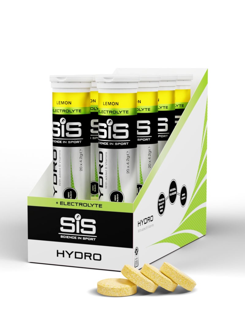 SIS Hydro Electrolyte Tablets | Sugar Free Hydration Tablets | Essential Electrolytes to Reduce Fatigue & Aid Rehydration | Gluten Free | Lemon Flavour | 160 Servings | 8 Pack - Image 1