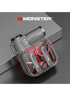 Original Monster XKT15 Wireless Bluetooth 5.3 TWS Earphones with RGB Cap Design Low Latency