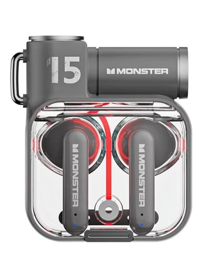 Monster - Original Monster XKT15 Wireless Bluetooth 5.3 TWS Earphones with RGB Cap Design Low Latency - Image 1
