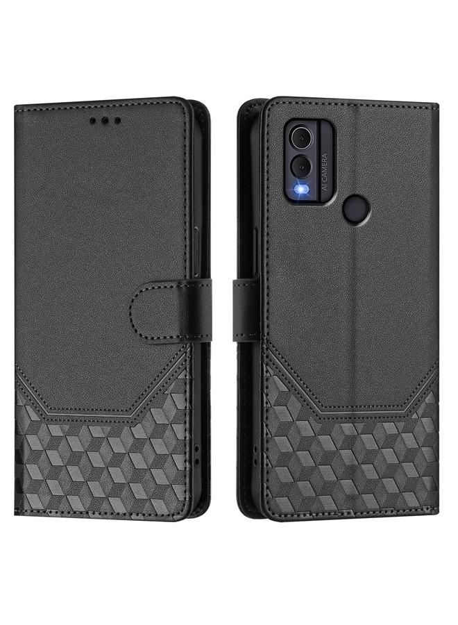 اس-توب جراب هاتف Nokia C22 من الجلد بنقش قرص العسل بتقنية RFID - Image 2