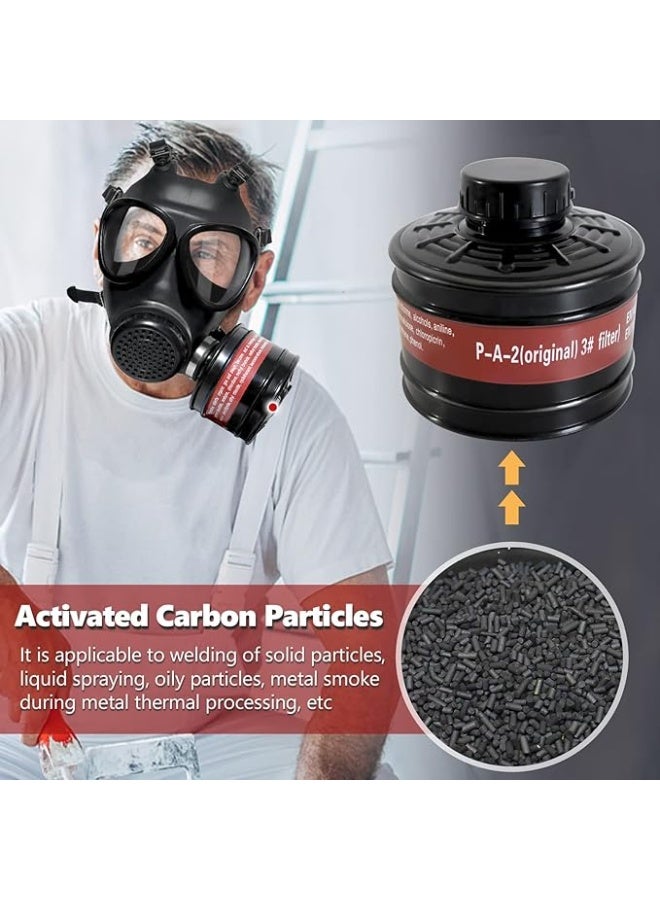 LMINHAN Full-face respirator, reusable chemical respirator, equipped with 8 filters and goggles, suitable for paint spraying and gas protection. - Image 2