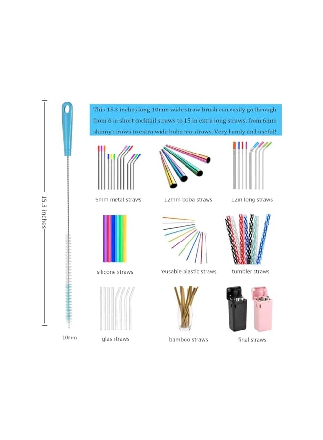 promass 9-Pack Bottle Cleaning Brush Set Bottle Brush Set with Long Handles Bottle Brush Long Handle Bottle Cleaner for Washing Narrow Wine/Beer Bottle, Thermos, Sport Well, Plus Kettle/Straw Brush - Image 4