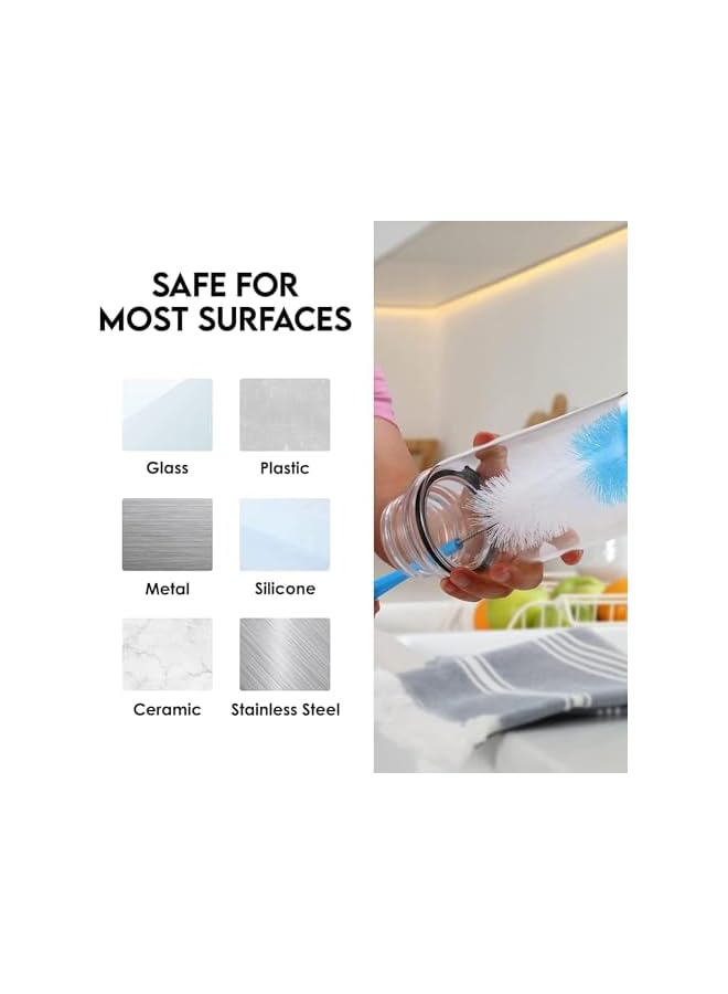 promass 9-Pack Bottle Cleaning Brush Set Bottle Brush Set with Long Handles Bottle Brush Long Handle Bottle Cleaner for Washing Narrow Wine/Beer Bottle, Thermos, Sport Well, Plus Kettle/Straw Brush - Image 5