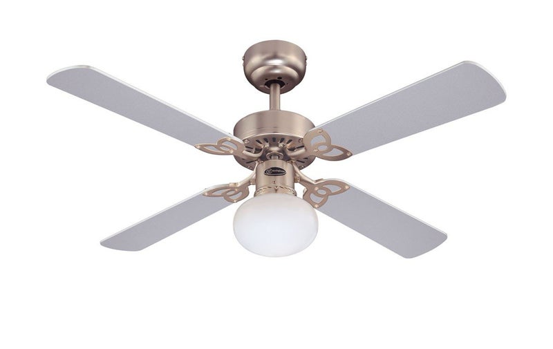 Westinghouse Westinghouse Lighting 7227240 Vegas, Traditional Ceiling Fan with Light, 105 cm, Brushed Aluminum Finish, Opal Frosted Glass  - Image 2