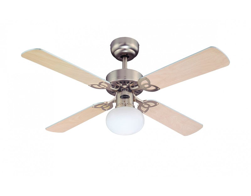 Westinghouse Westinghouse Lighting 7227240 Vegas, Traditional Ceiling Fan with Light, 105 cm, Brushed Aluminum Finish, Opal Frosted Glass  - Image 1