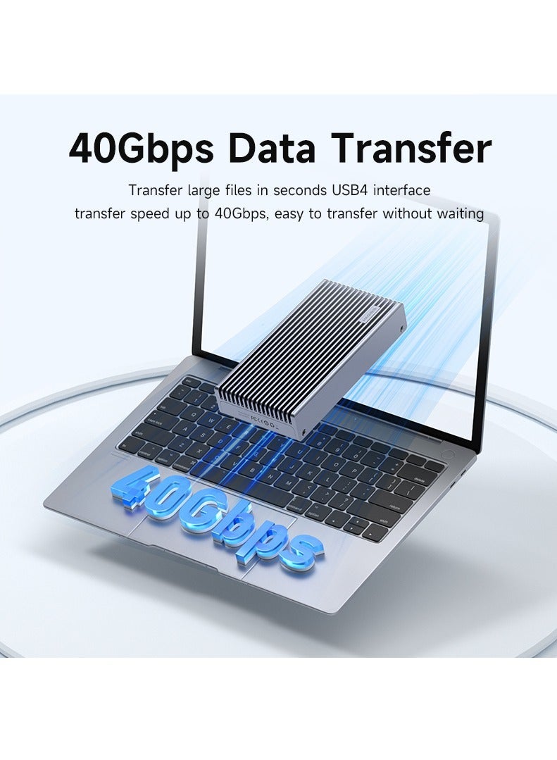Hagibis 40Gbps USB4 M.2 NVMe SSD Enclosure With LED Display USB4 Cable for Thunderbolt 4/3 USB 3.2/3.1/3.0 B+M M-Key SSD Case - Image 2