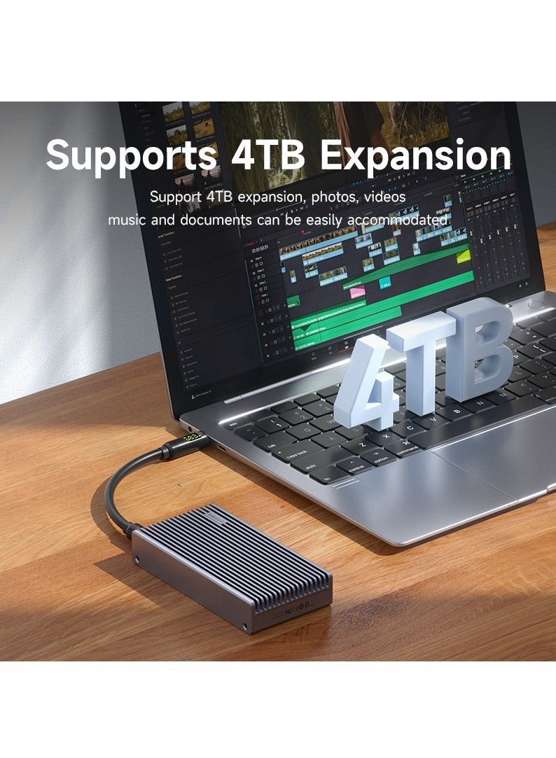 Hagibis 40Gbps USB4 M.2 NVMe SSD Enclosure With LED Display USB4 Cable for Thunderbolt 4/3 USB 3.2/3.1/3.0 B+M M-Key SSD Case - Image 4