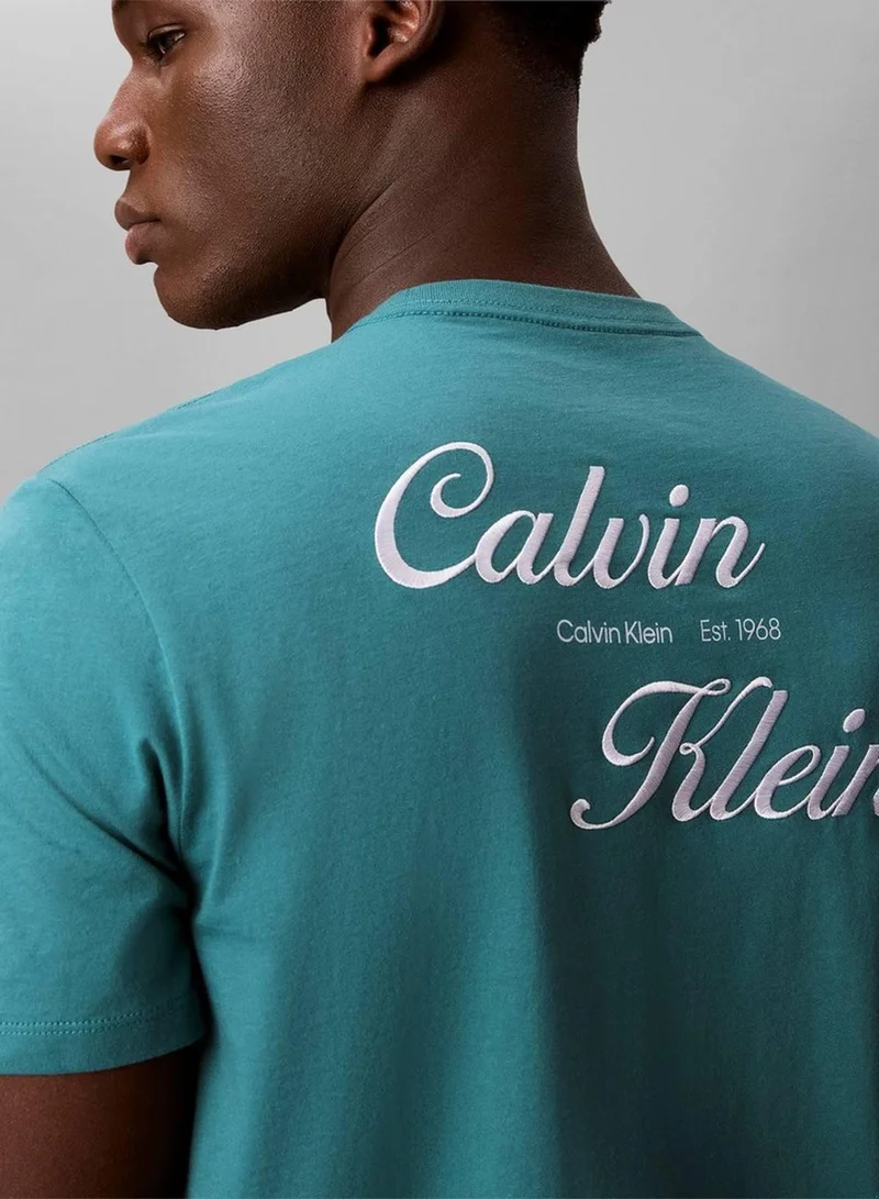Calvin Klein Jeans North Sea Embroidered Logo T-Shirt for Men | Best Price UAE