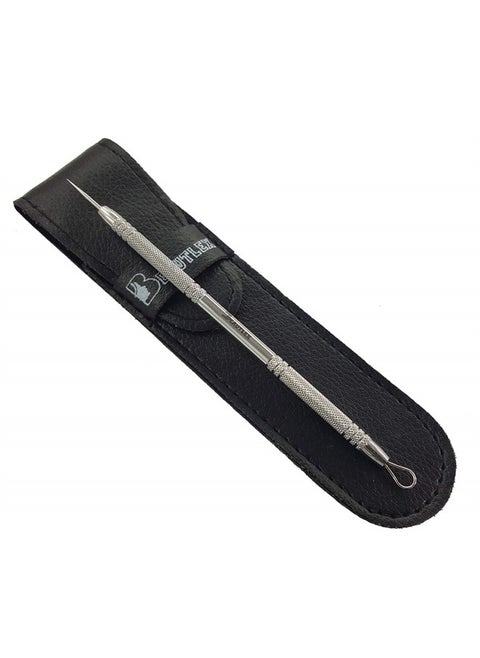 Lancet for Facial Milia Remover and Whitehead Extractor. Double Ended Angled Circle Loop & Sharp Needle Pimple Popper Tool. Dermatologists recommended Design and Comes with Synthetic Leather Storage