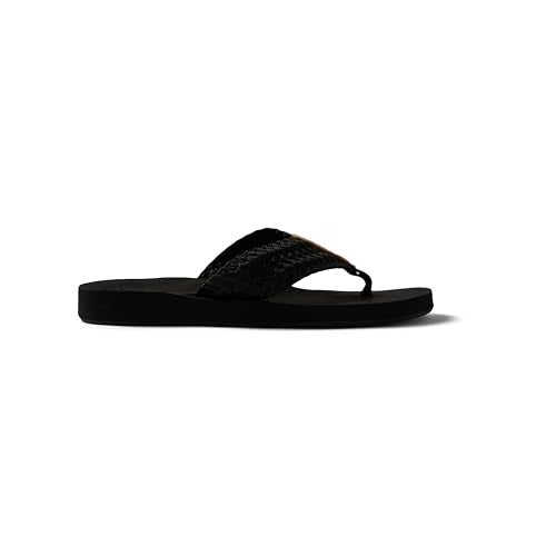 Reef Cushion Threads Womens Flip Flop, Ultra Soft Cushion Footbed, Arch Support, Black, 7 - Image 5