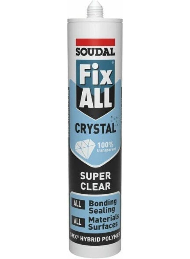Soudal Fix All Crystal Super Clear Silicone Adhesive 290 ml - Image 1