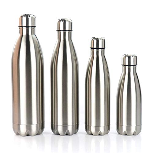 Gteller Double Wall 188 Stainless Steel Vacuum Cola Shape Bottle Narrow Mouth Thermo Flask Keeping Warm and Cold 350ml 500ml 750ml 1000ml 350ml