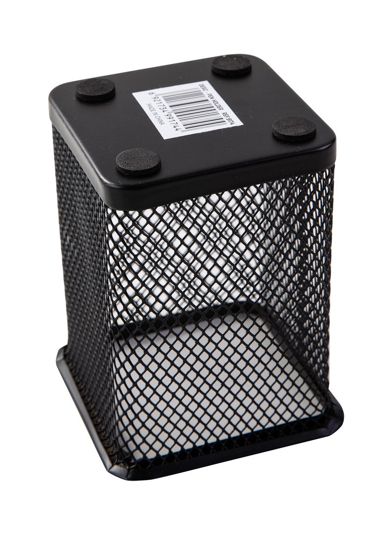Deli E9174 Pen Holder 80×80×90mm Mesh Steel Ideal for Office Desktop – Black - Image 4