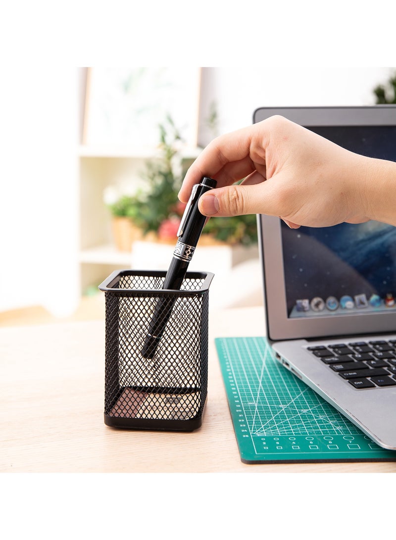 Deli E9174 Pen Holder 80×80×90mm Mesh Steel Ideal for Office Desktop – Black - Image 5