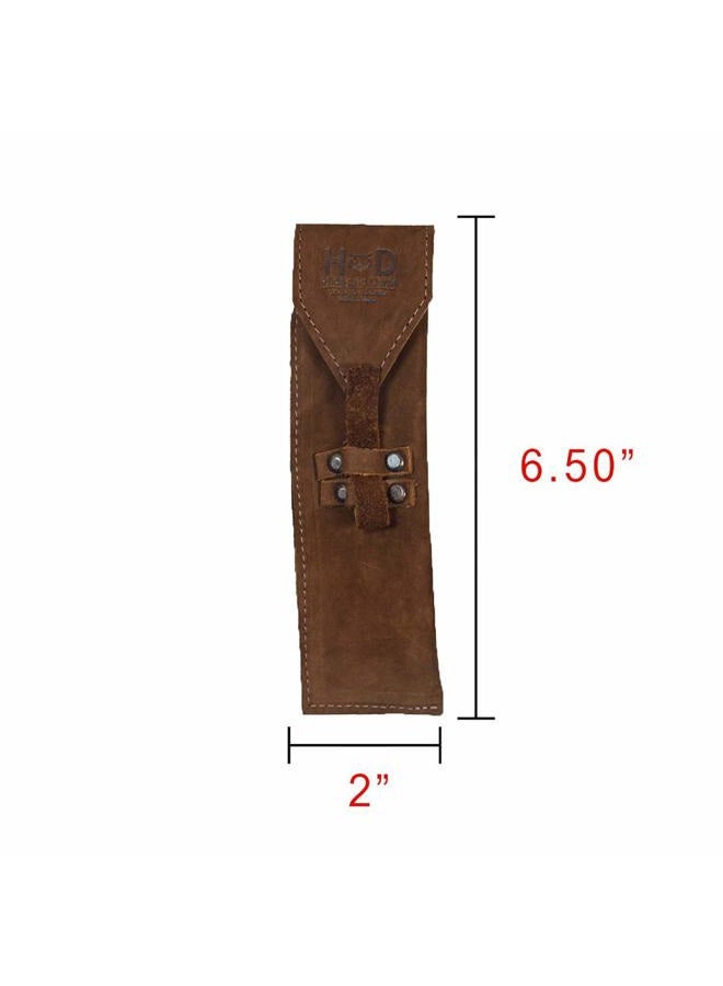 Hide & Drink Rustic Leather Straight Razor Case Handmade (Swayze Suede) - Image 2
