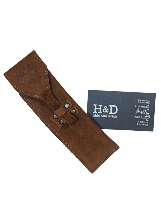 Hide & Drink Rustic Leather Straight Razor Case Handmade (Swayze Suede) - Image 3