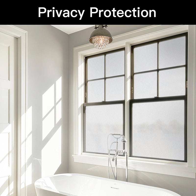 Ismoon Frosted Contact Paper 17.7''x118'' Window Privacy Film Frosted Glass Self-Adhesive Paper Removable Protective Film Waterproof Liner Drawer Shelf Kitchen Cabinet Desk Fridge Roll - Image 5