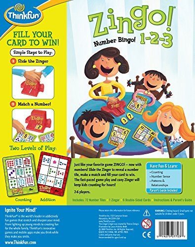 Think Fun Zingo 1-2-3 Number Bingo Game for Age 4 and Up - Award winner and Toy of the Year Nominee (7703) - Image 3