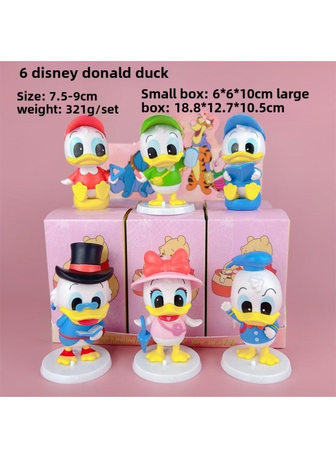 Ready Melody Blind Box Strawberry Manor Sanrio Figure Gashapon Machine Toy Xiaoxin Ornaments-Color:A Random Box Of 6 Disney Donald Duck Ends [if You Need A Complete Set, Please Take 6 Pieces]  - Image 1