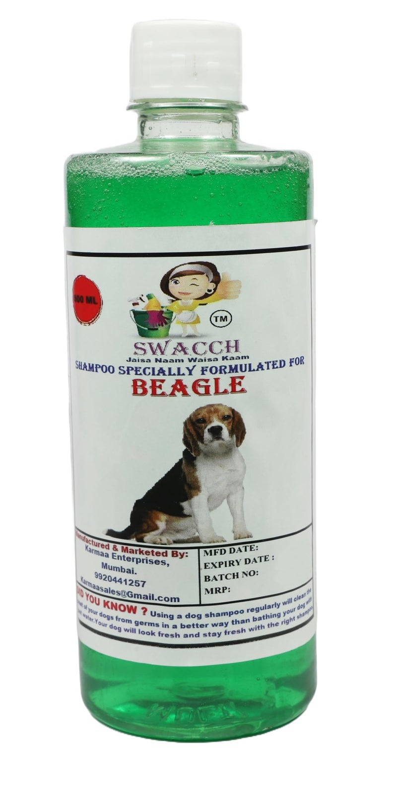 Swacch Shampoo Specially Formulated for Beagle (500ml) Neem Alovera - Image 2