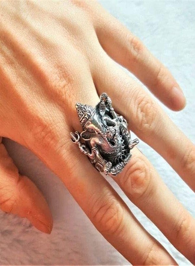 THE MEN THING MYSTIC GANRAJ RING - Pure Stainless Steel Men’s Steel-Plated Ring – Statement Luxury Jewelry (Size : 17-22-28) (17) - Image 2