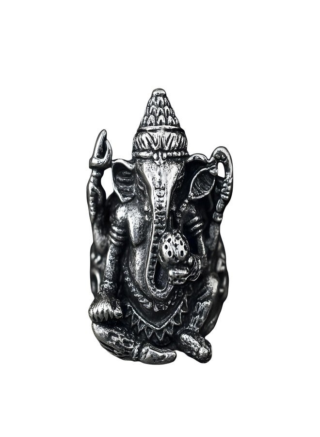 THE MEN THING MYSTIC GANRAJ RING - Pure Stainless Steel Men’s Steel-Plated Ring – Statement Luxury Jewelry (Size : 17-22-28) (17) - Image 1
