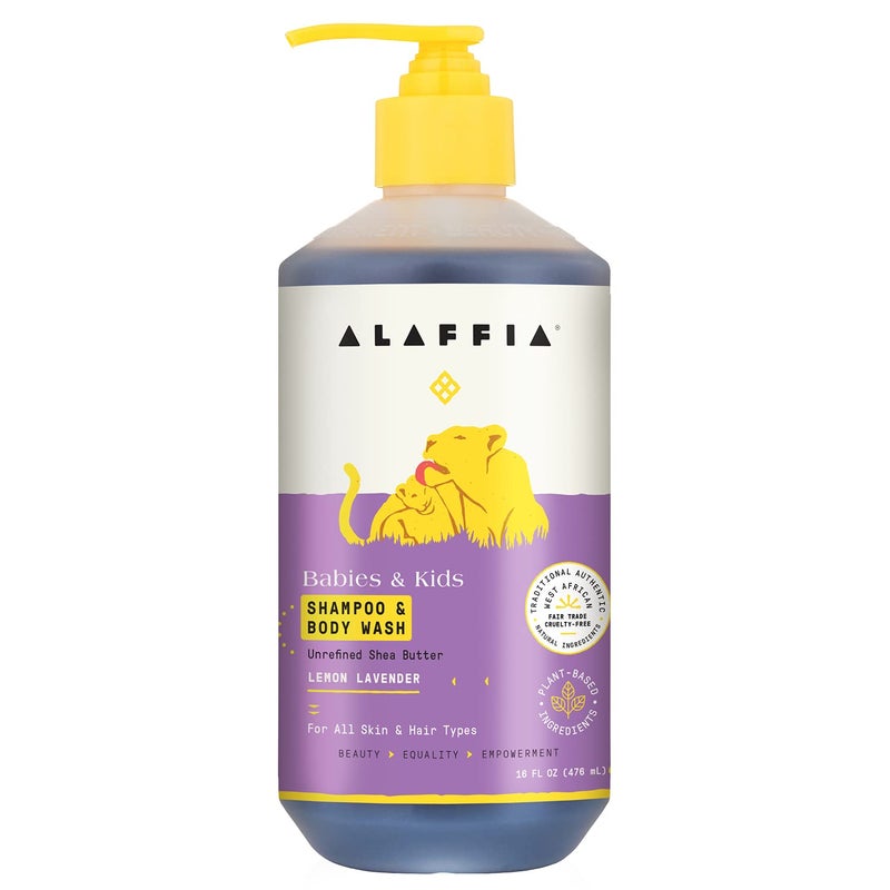 Alaffia Babies and Kids Shampoo and Body Wash, Gentle and Calming Support for Soft Hair and Skin with Shea Butter, Neem, and Coconut Oil, Fair Trade, Lemon Lavender - Image 3