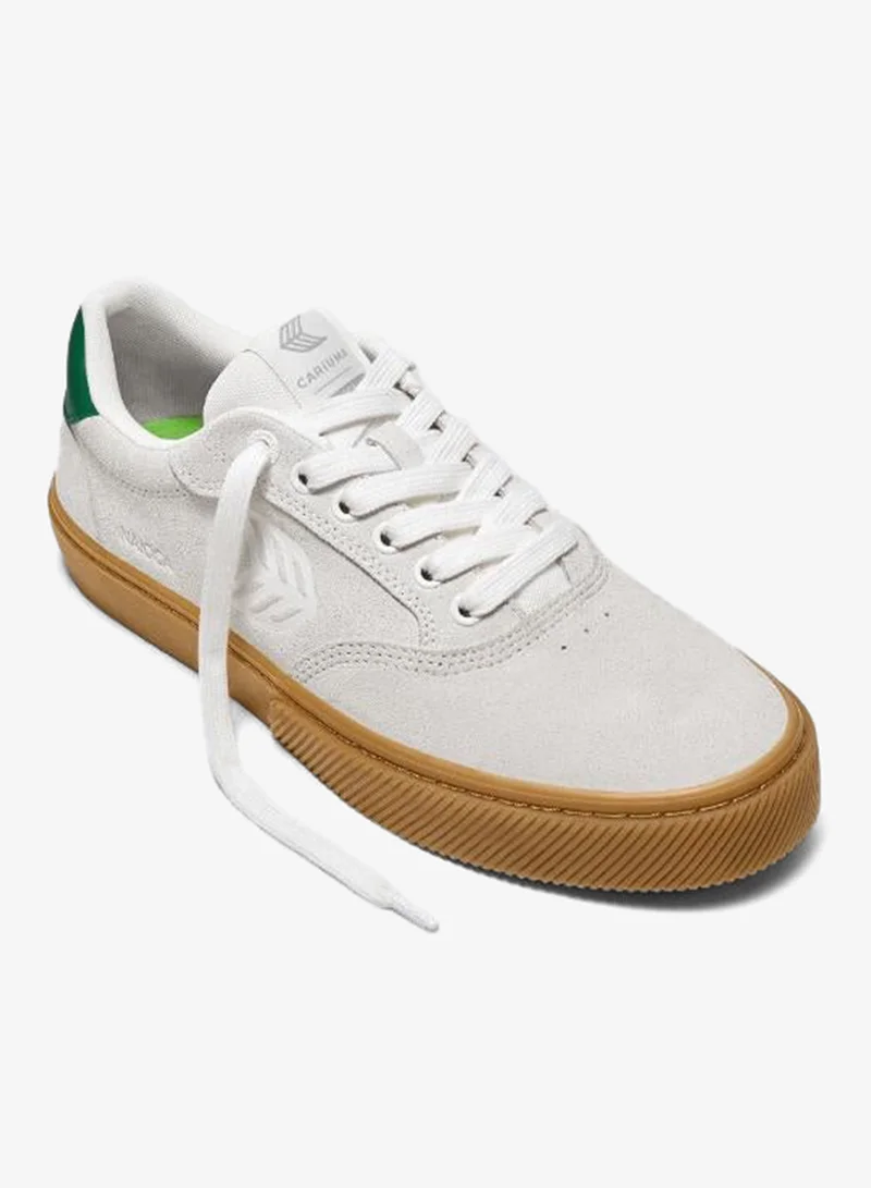 كاريوما NAIOCA Gum Smoke White Suede Off-White Logo Green Sneaker